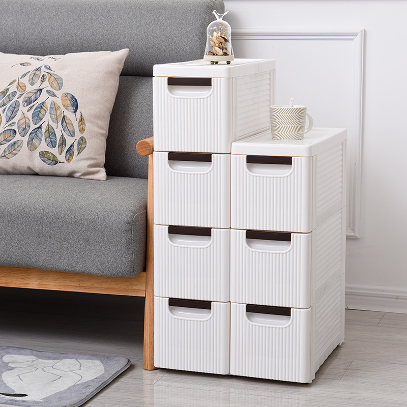 Plastic storage cabinets and drawer towers